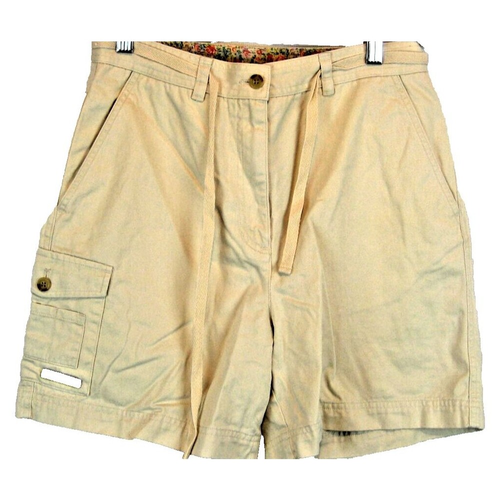 Womens Lauren Ralph Lauren Tan Cotton Drawstring Waist Walking Shorts sz 8x5"